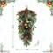 Set of 2/4 Christmas Berry Pinecone & Bell Teardrop Wreath Door Hanging Decor